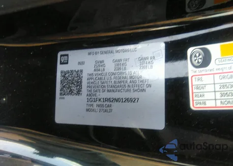 2022 Chevrolet Camaro Rwd Zl1 from USA, damaged, VIN 1G1FK1R62N0126927